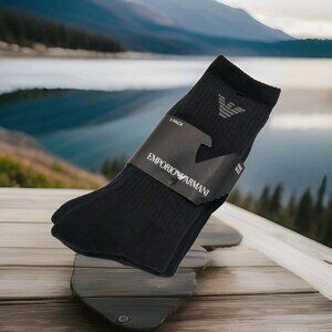 Giorgio Armani EMPORIO Men's Tennis Socks 3 Pairs Black One Size